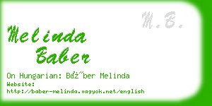 melinda baber business card